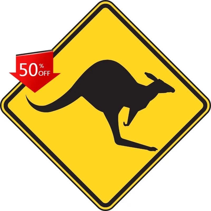 Adesivo Canguro Segnale di Attraversamento Australia Outback Animale Zoo Marsupiale Paraurti Casco Laptop Impermeabile Accessori Auto