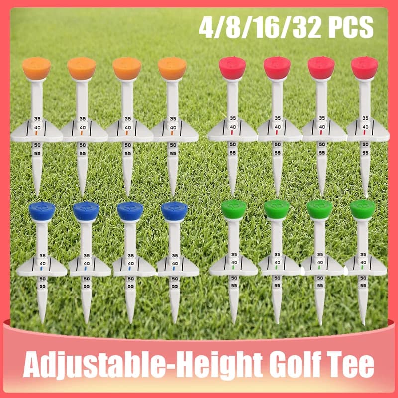 Set da 4/8/16/32 Pezzi di Tee da Golf Regolabili in Altezza (33-55mm) - Accessori per Allenamento