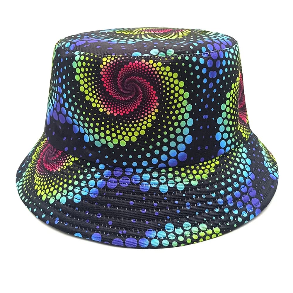Cappelli a Secchiello di Lusso con Motivo a Pois per Donna e Uomo, Cappello Estivo da Sole, Cappello da Pescatore per Esterni con Protezione Solare, Decorato, Reversibile, Stile Hip Hop