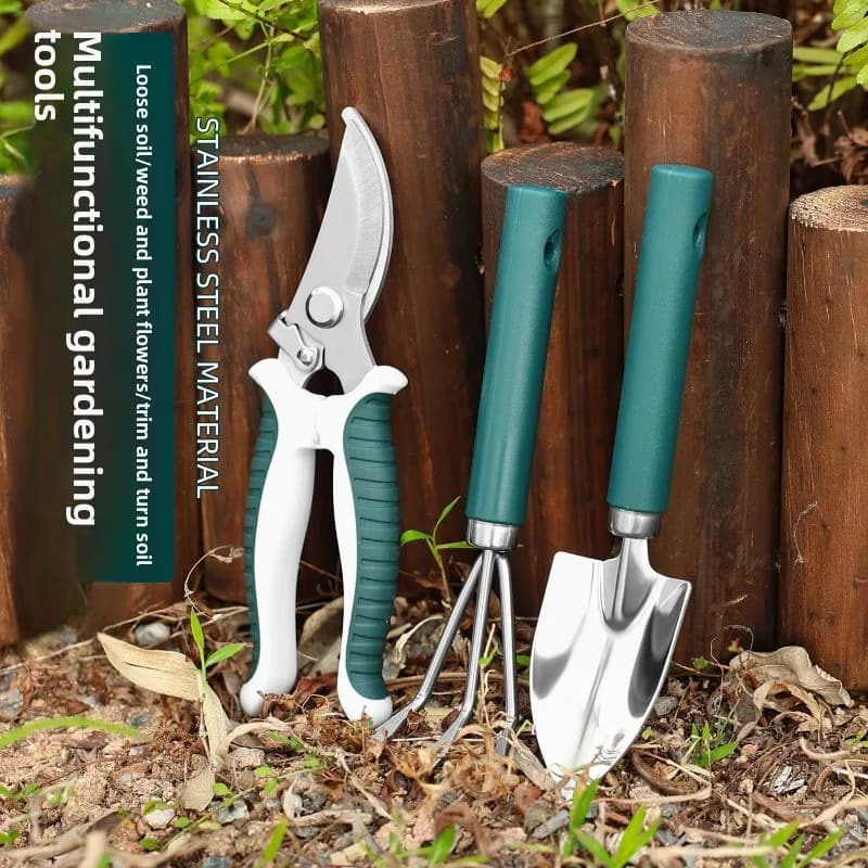 Multifunctional Gardening Tool Set Pruning Shears Stainless Steel Weeding Loosening Soil Turning Potted Plants Floral