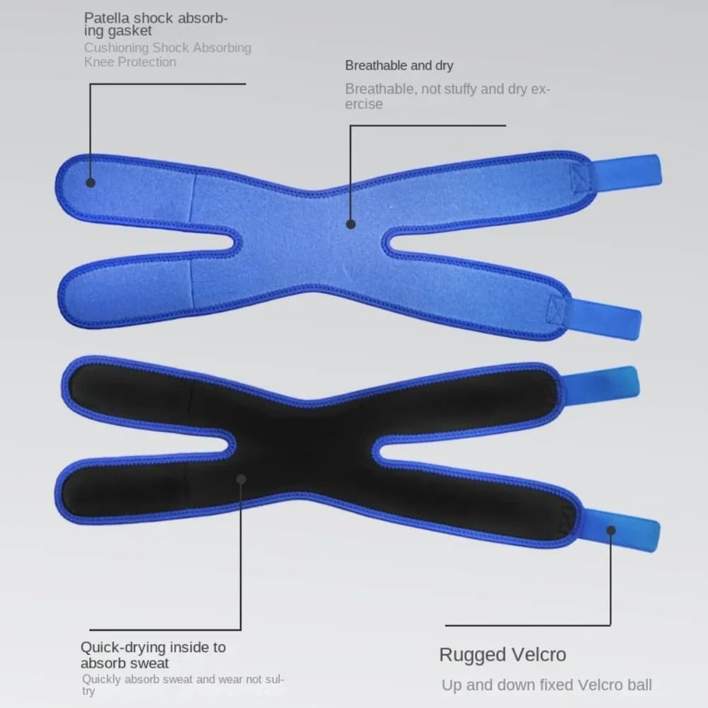 Ginocchiere sportive regolabili Fascia stabilizzatrice Ginocchiera Sicurezza Supporto per ginocchio rotuleo Ammortizzante Protezione rotula Fascia avvolgente per ginocchio