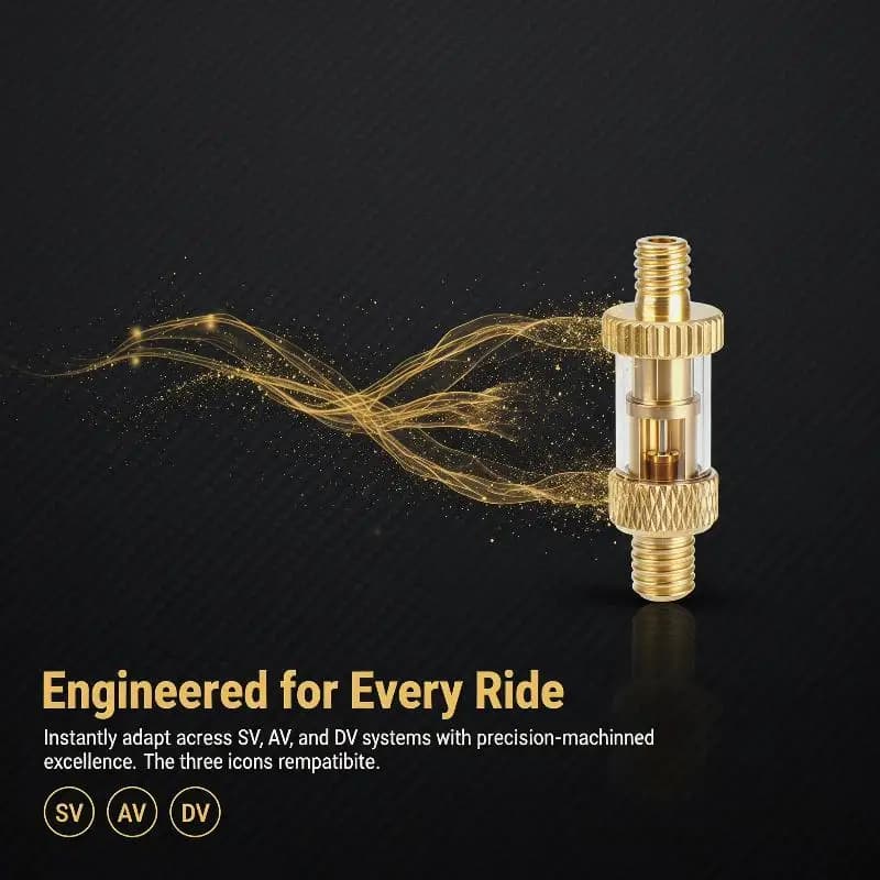 Brass Bicycle Valve Converter for Effortless Pumping Compatible with Any Bike Model
