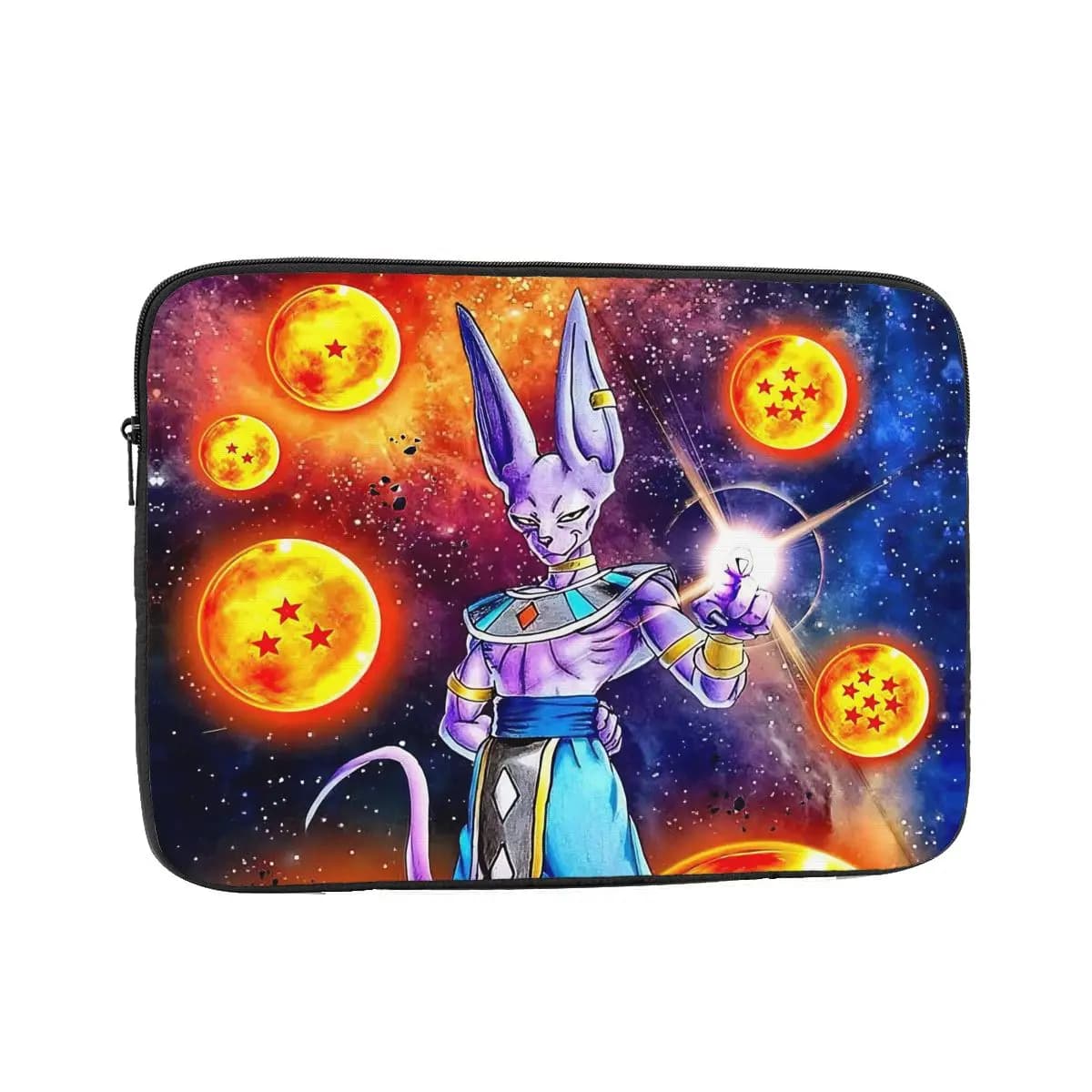 Custodia Protettiva per Laptop/Tablet con Cerniera, Design Beerus Anime DBZ, Antiurto, per Schermi da 10, 12, 13, 15, 17 Pollici