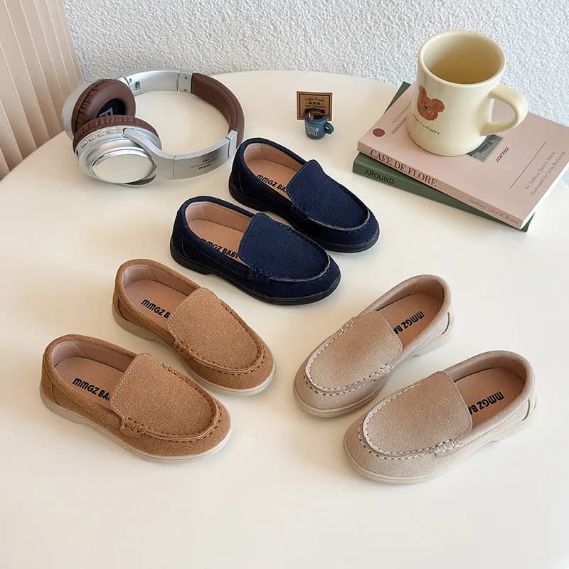 Scarpe slip-on trendy per bambini primavera autunno, scarpe casual alla moda per bambini, mocassini versatili con suola morbida per bambini, colore unico