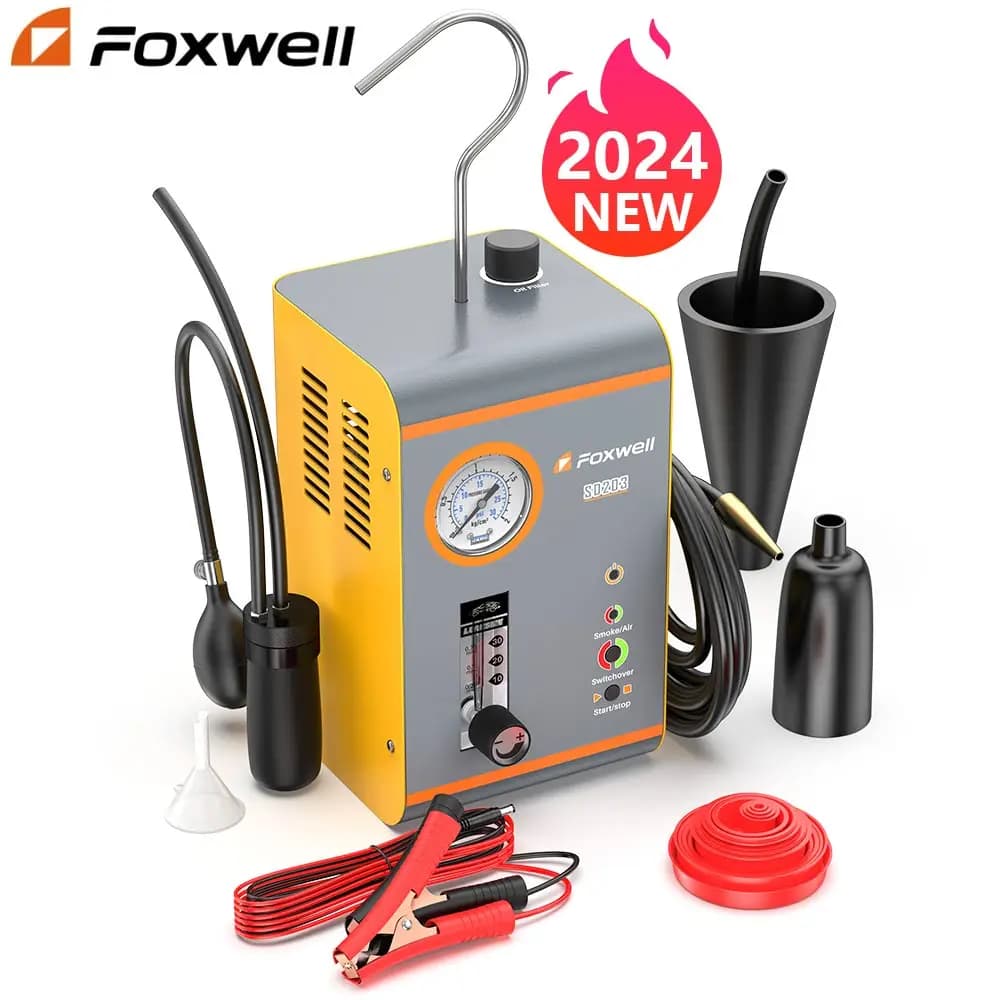 2026 NEWEST FOXWELL SD203 Automotive Smoke Machine EVAP Vacuum Built-in Air Pump Leak Detector Dual Car Pipe Leakage Diagnostic