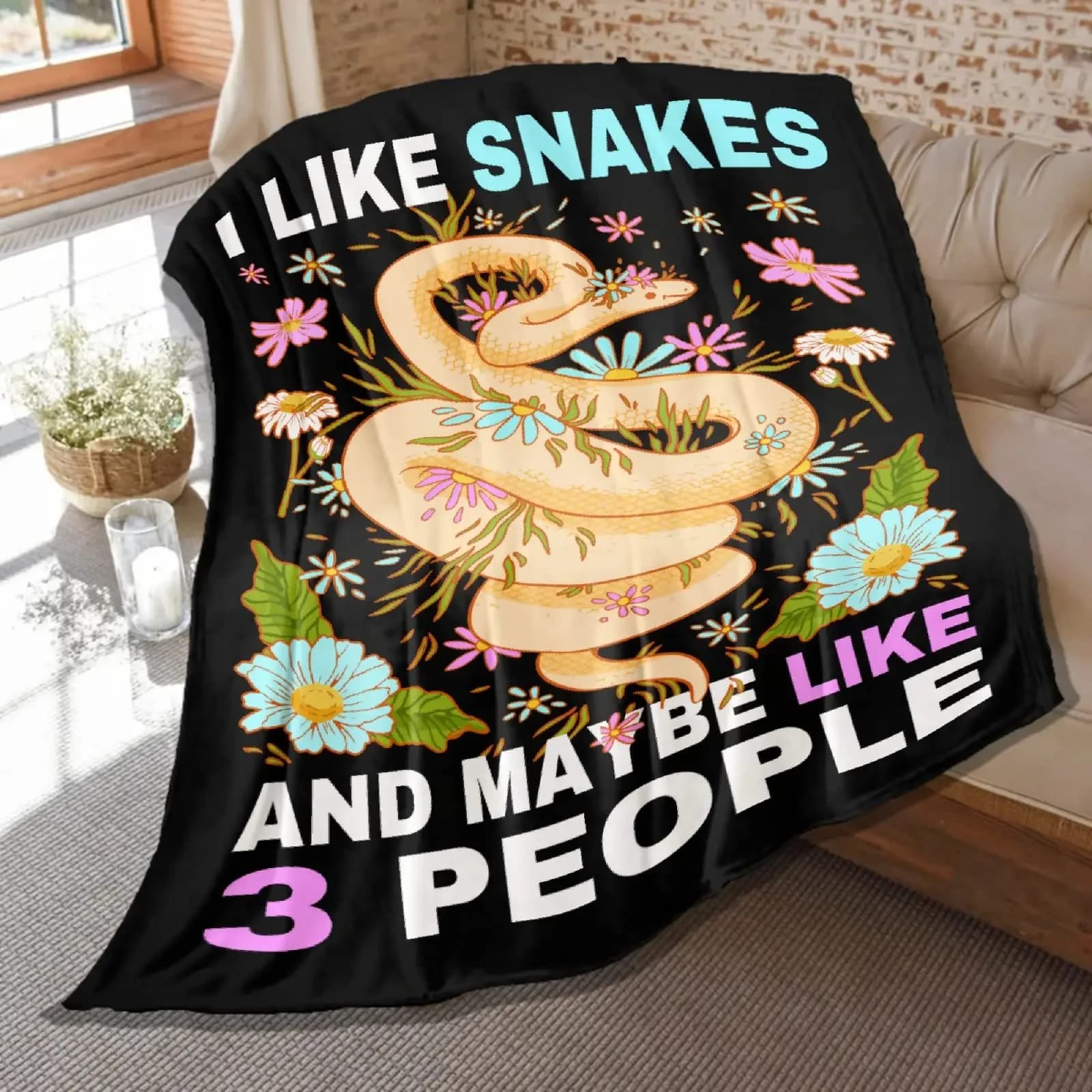 Coperta con Motivo Serpenti, Morbida e Accogliente Coperta in Flanella per Adulti e Bambini, Ideale per Divano, Letto e Campeggio