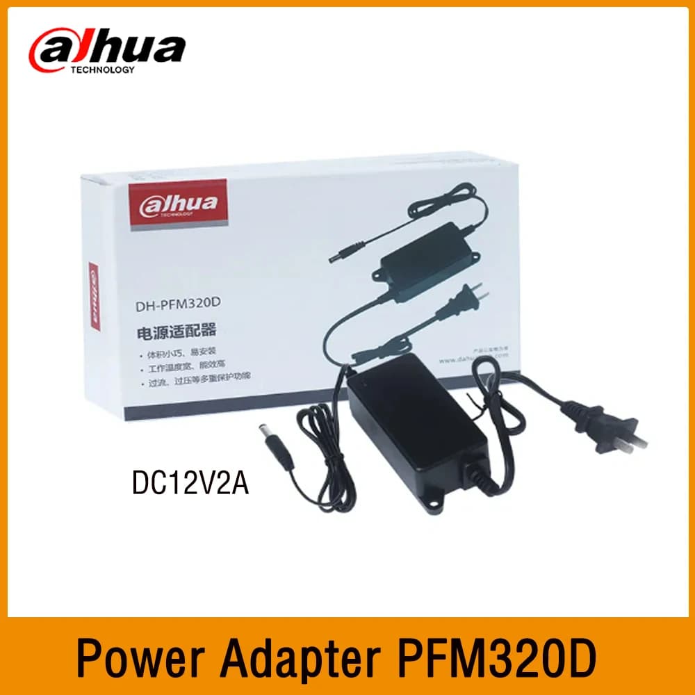 Dahua PFM320D DC12V 2A CCTV Camera Power Supply Adaptor Outdoor Waterproof Adapter Charger US/EU/AU Plug for IP Security Camera