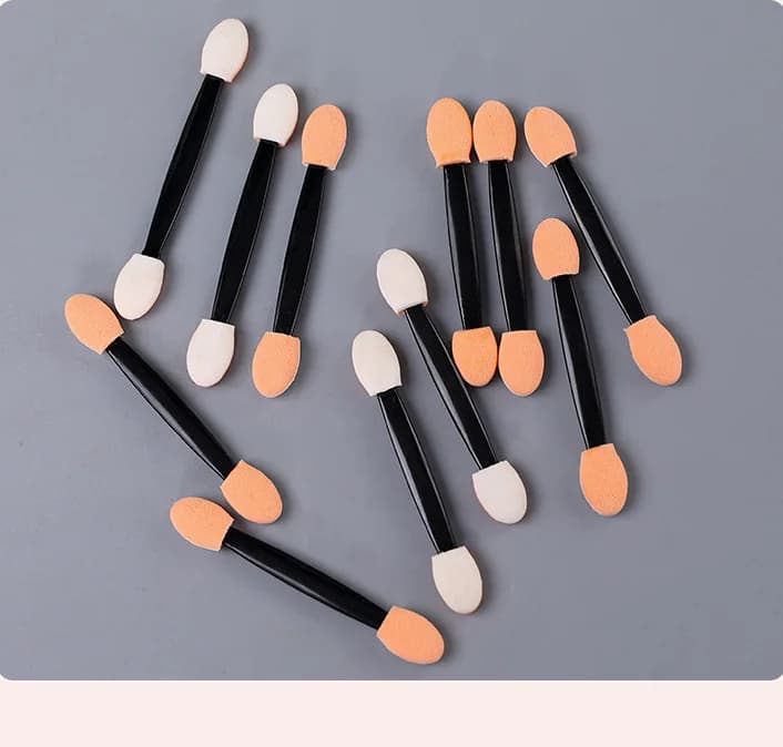 Wholesale 50/100pcs Chrome Brushes Sponge Disposable Applicator Mirror Pigment Sponge Stick Double Sided Eyeshadow Nail Powder