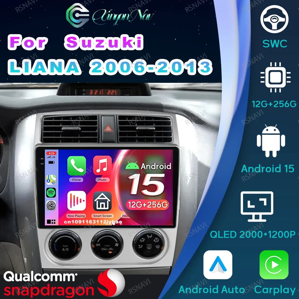 Android 15 Car Radio For Suzuki LIANA 2006 -2013 Tesla Model Y Junwiper Dash Car Camera Viedo Player Mercedes W205 8 Core AUTO