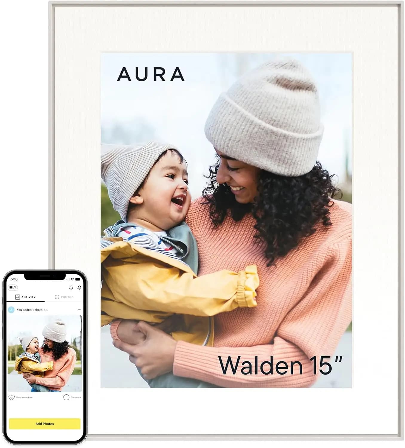 Cornice digitale WiFi Walden da 15 pollici | Il miglior telaio digitale di Wirecutter da regalare | Invia foto dal tuo telefono | Veloce, Semplice