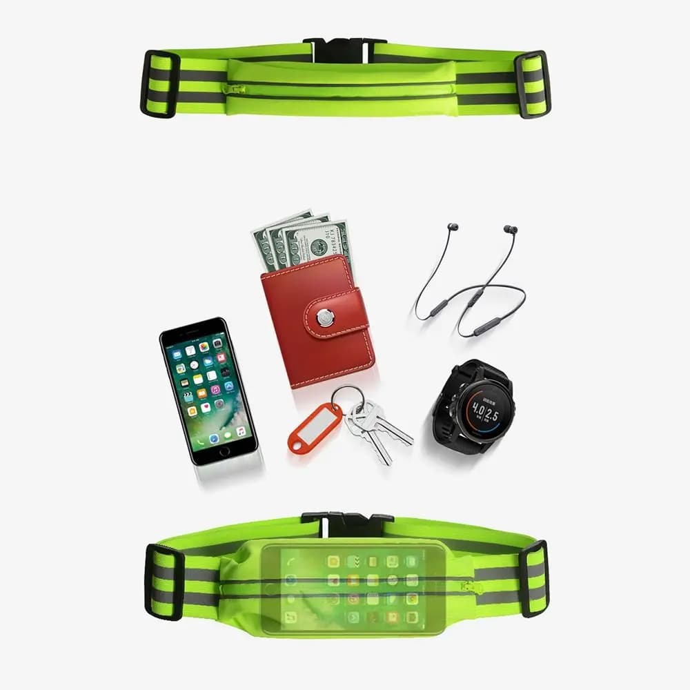Multicolor Running Waist Bags Elastic Large Capacity Running Belt Bag Reflection Strip Waterproof Belt Pouch Phone Key