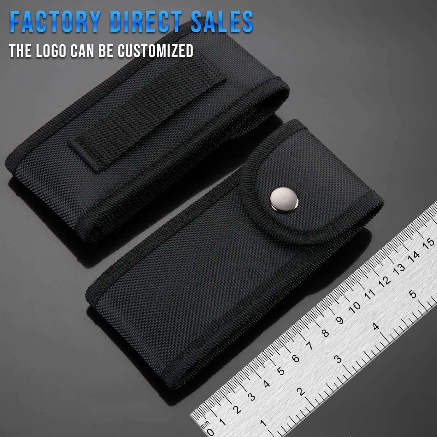 Heavy Duty 1000D Nylon Knife Pouch, Multi-purpose Tactical Belt Case for Pocket Knives & Multi-Tools, Secure Button Closure EDC