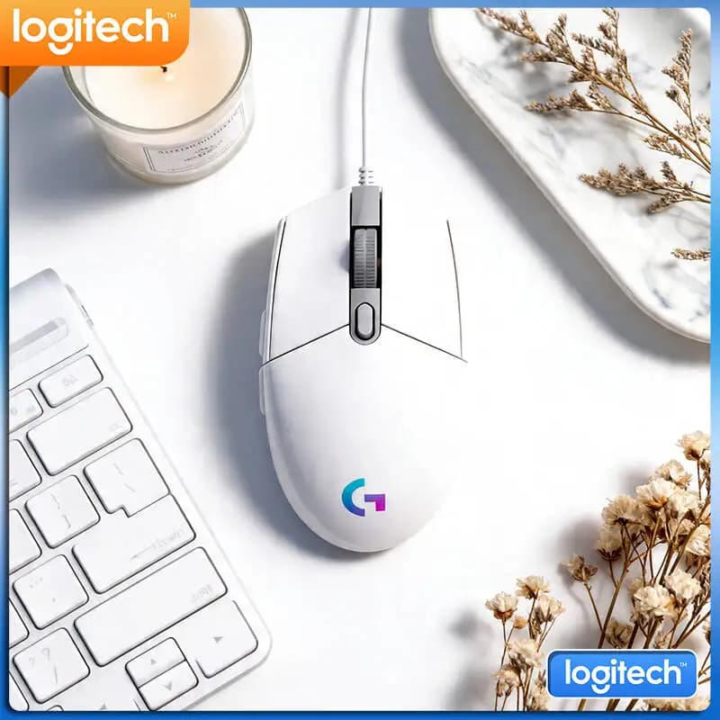 Mouse da Gaming Cablato Logitech G203 Prodigy, 8000 DPI, Illuminazione RGB, 6 Pulsanti, Memoria Integrata, Risposta 1ms, Compatibile con Windows