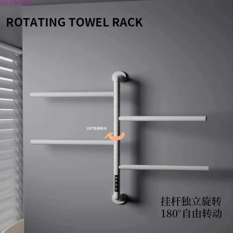 Smart carbon fiber heating electric heating rotating towel rack concealed bathroom stainless steel