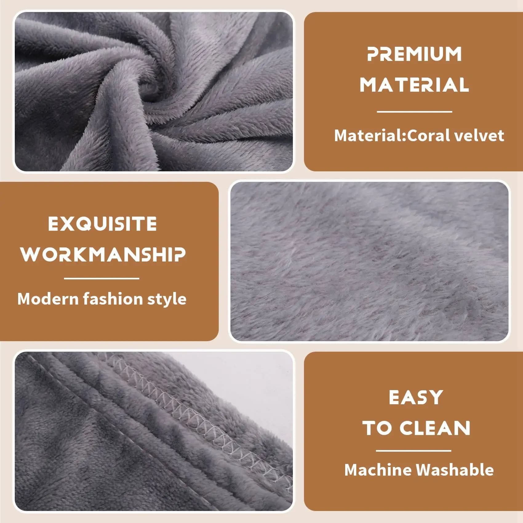 A93E-5X Solid Soft Living Room Bedroom Air-Conditioning Bed Blanket Sofa Bed Baby Blanket Solid Color Warm Protection Knee