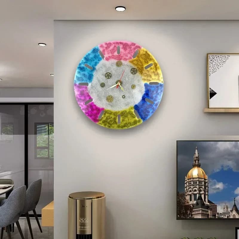 Stampo in Silicone Grande per Orologio Fai-da-Te, per Resina Epossidica, Quadrato o Rotondo, Stampo Decorativo da Parete per Artigianato