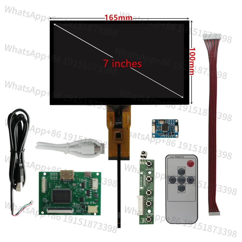 7 Inch 1024*600 Screen LCD Display HDMI-Compatible Driver Board touch Monito For Raspberry Pi Banana/Orange Pi PC Mini Computer