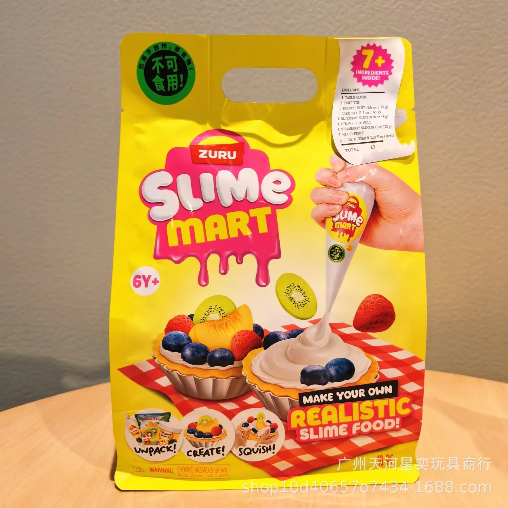 Kit Slime Fai-da-Te Zuru Slime Mart, Crea il Tuo Slime Realistico, Set Giocattolo Artigianale con Giocattoli a Forma di Fragola, Ciambella e Waffle, Regalo