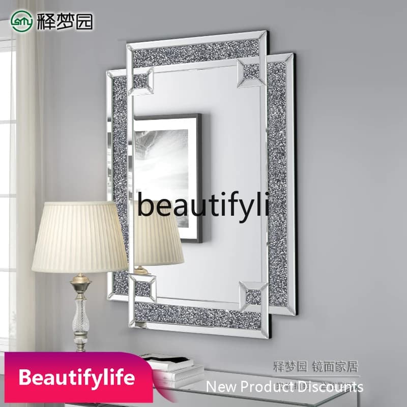 6239 Specchio da bagno in stile europeo e americano Luce di lusso Soggiorno Corridoio Ingresso Specchio decorativo a parete