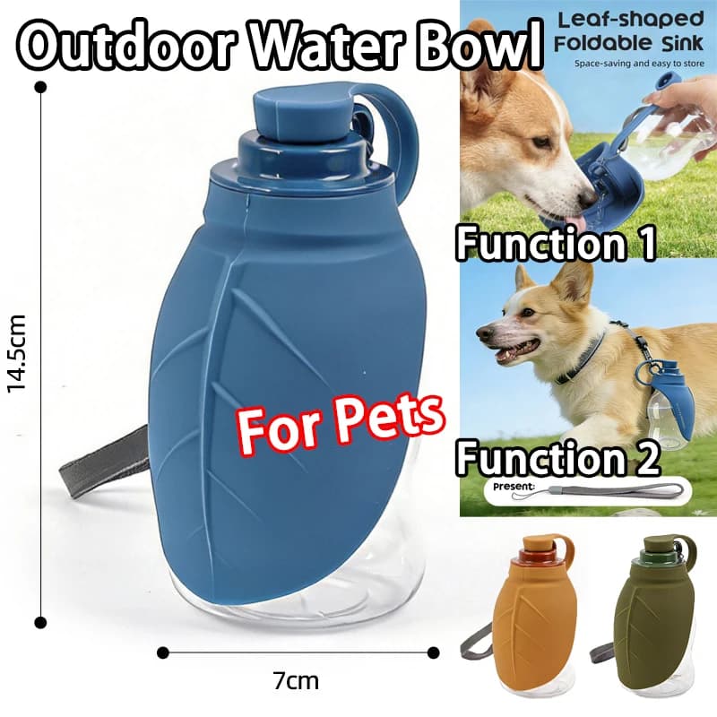 Ciotola d'Acqua per Cani da 300ml in Silicone, Dispenser Pieghevole Portatile per Viaggi, Accessorio Mini per Alimentazione e Abbeveraggio di Cani e Gatti