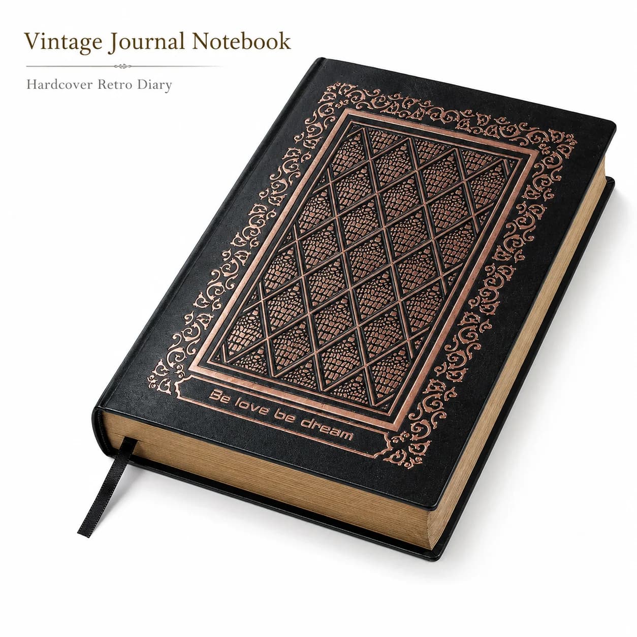 Retro Relief European & American Notebook, Thickened PU Leather & Kraft Paper Hardbound Journal, Exquisite Diary & Sketchbook