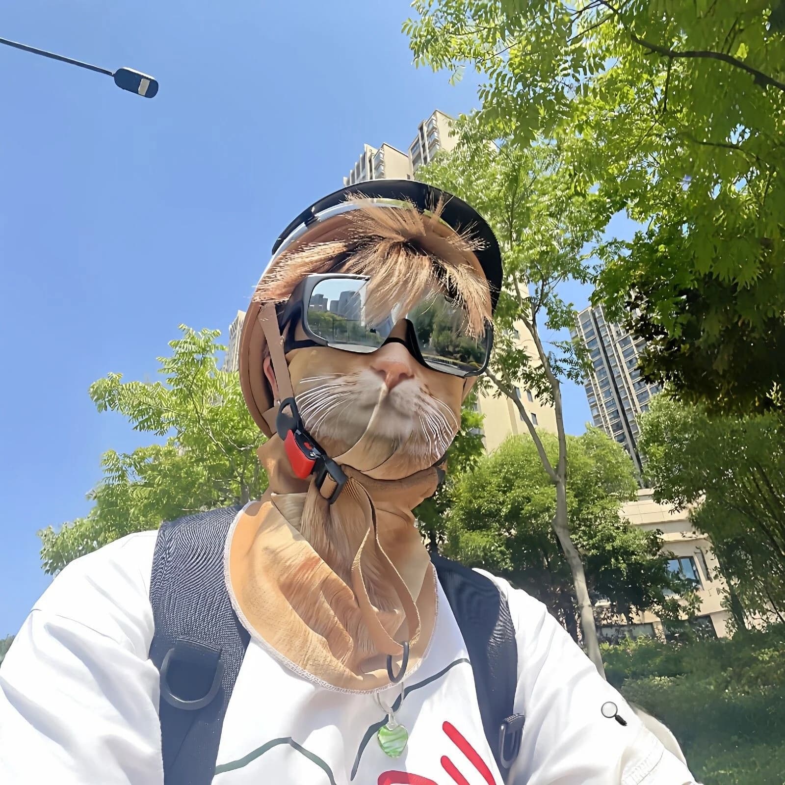Maschera Protettiva Integrale ad Asciugatura Rapida con Stampa Animalier, Protezione Solare per Viso e Collo, Assorbente di Sudore, con Ganci per le Orecchie