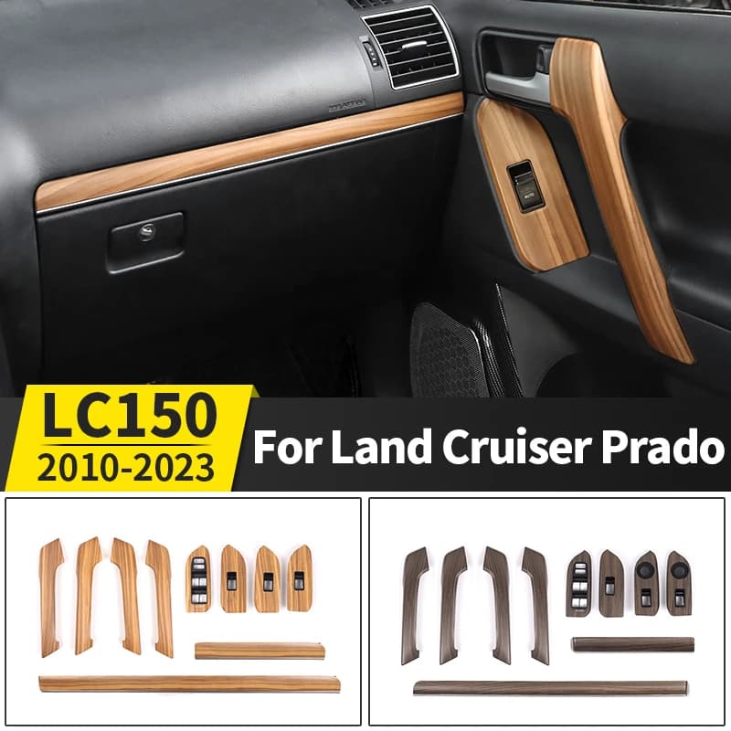Per Toyota 2010-2023 Land Cruiser Prado 150 LC150 Grano di Legno Maniglia Della Porta Bracciolo Interno Accessori di Aggiornamento Parti di Ricambio