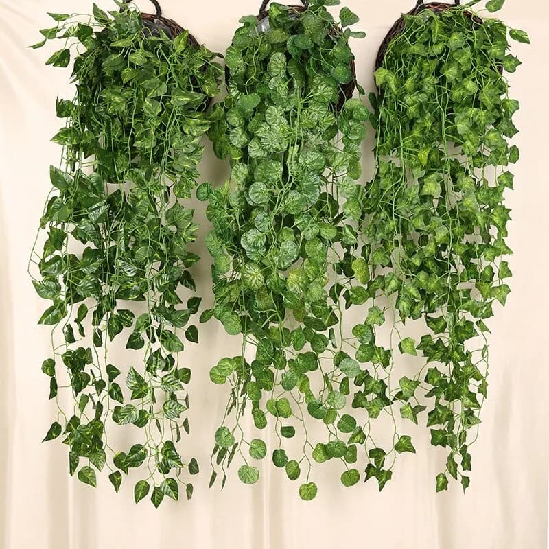 Artificial plants screws hanging wall simulation Creeper hanging wall green plant for interior decoration wall flower fake plant in Rattan