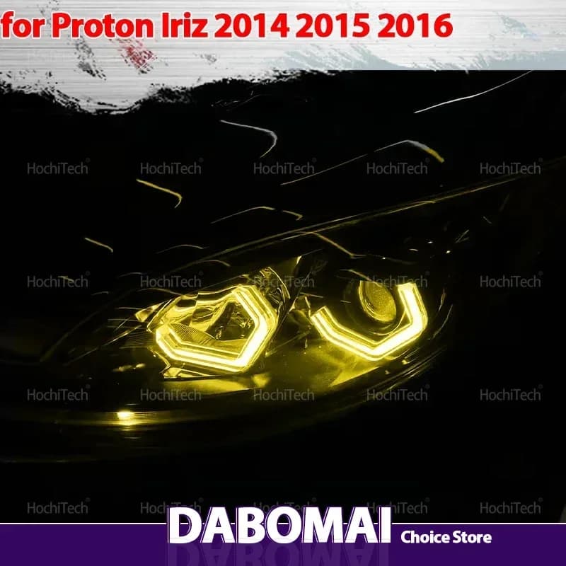 Eccellente Kit LED Angel Eyes Stile M4 con Anelli Giallo Limone per Fari e Luci Diurne per Proton Iriz 2014 2015 2016