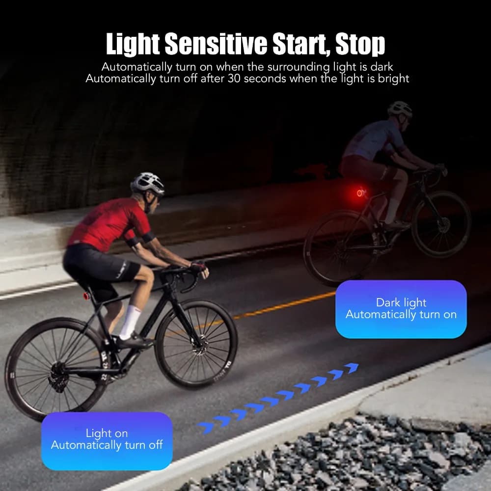 Luce Posteriore Intelligente per Bicicletta IPX5 Impermeabile, 420mAh Ricaricabile, Luce Freno LED Automatica per Sicurezza Ciclistica