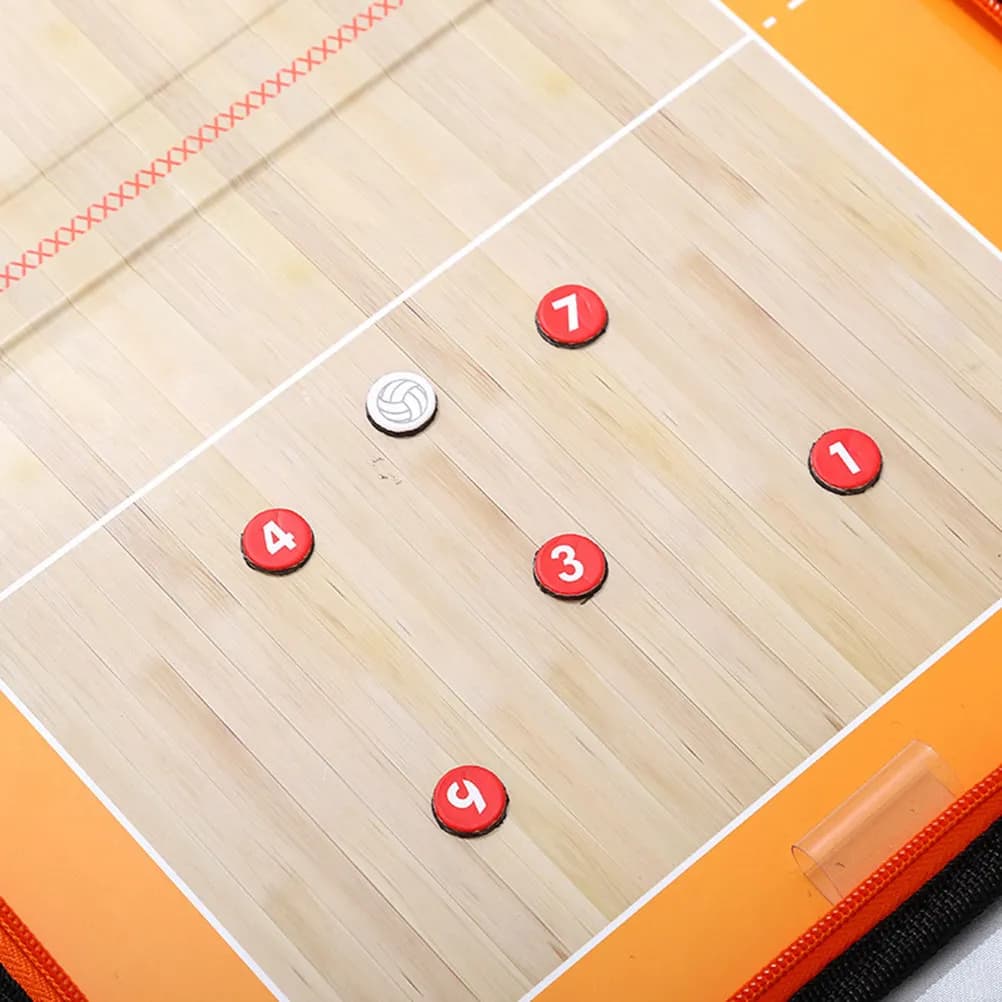 Set di 1 Lavagna Pieghevole per Allenatore di Pallavolo con Cerniera, Lavagna Magnetica Cancellabile a Secco, Adesivi Magnetici, Leggera e Portatile