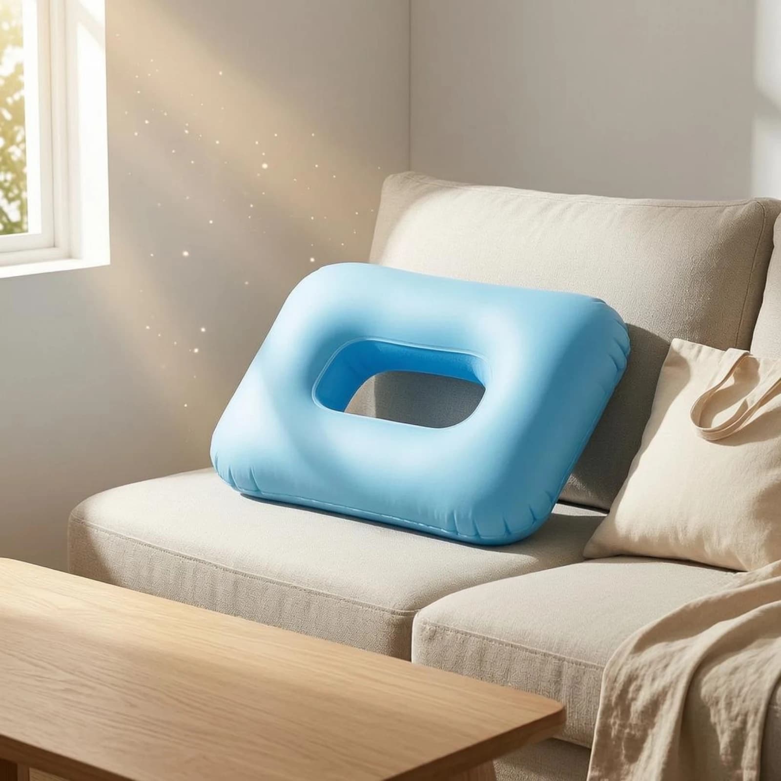 Inflatable Ear Pillow Ergonomic Side Sleeper Pillow Sleep Aid Breathable Foldable