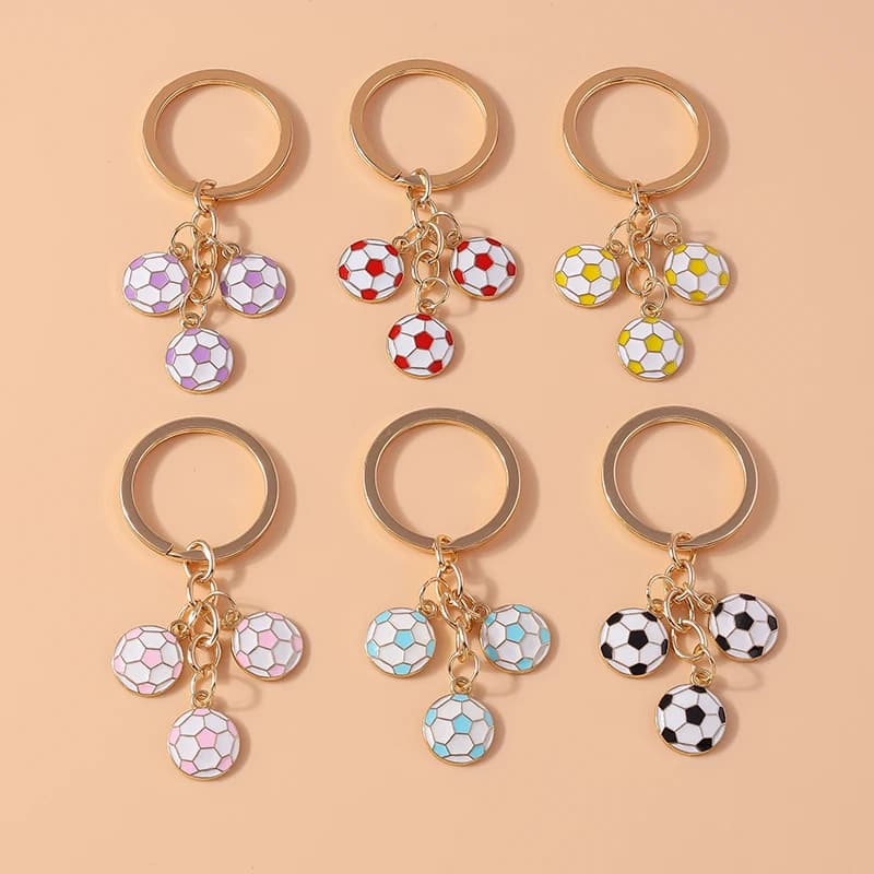 Moda smalto calcio calcio portachiavi uomo donna portachiavi ciondolo per auto portachiavi ragazze borsetta Decor gioielli fai da te regalo