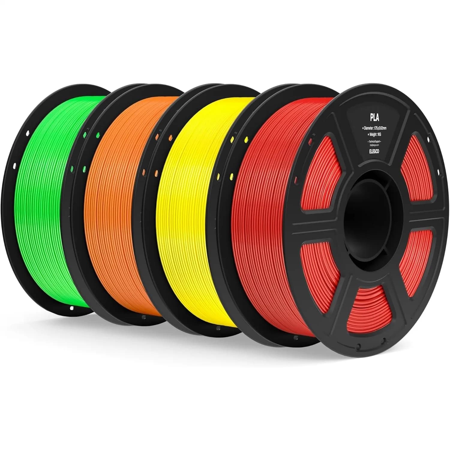 Filamento PLA 1.75mm Confezione da 4KG, Filamento per Stampante 3D con Precisione Dimensionale +/- 0.02mm, 4 Bobine da 1kg (2.2 libbre) Compatibile con la Maggior Parte delle Stampanti FDM