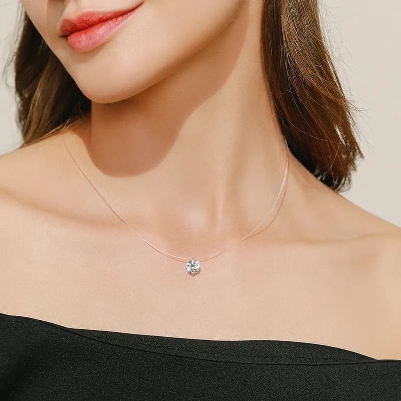 Girocolli da donna trasparenti con linea di fiabe, pendenti con sfere di cristallo, lucidi, di lusso, per matrimoni, gioielli, accessori per il collo, collare