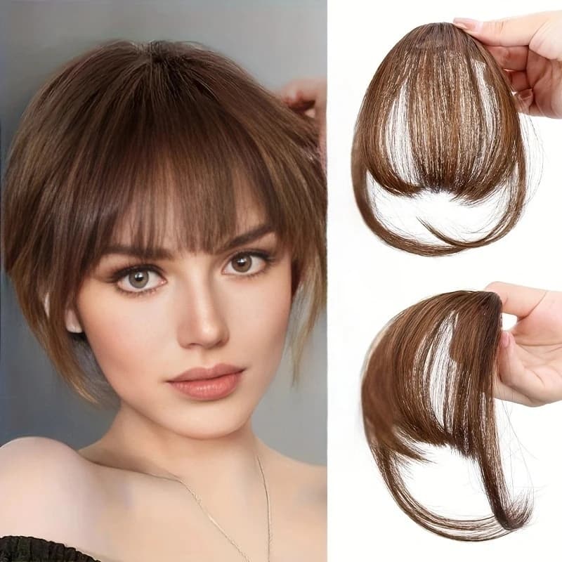 Synthetic Straight Air Bangs Clip In Hair Extension Fake Fringe False Hairpiece for Women Clip In Bangs Daily