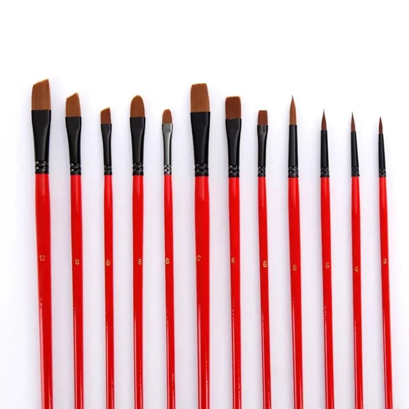 36Pcs Wooden Handle Nylon Hair Paint Brushes Set Multifunctional Oil Painting Watercolor Brush with Canvas BagArt Supplies