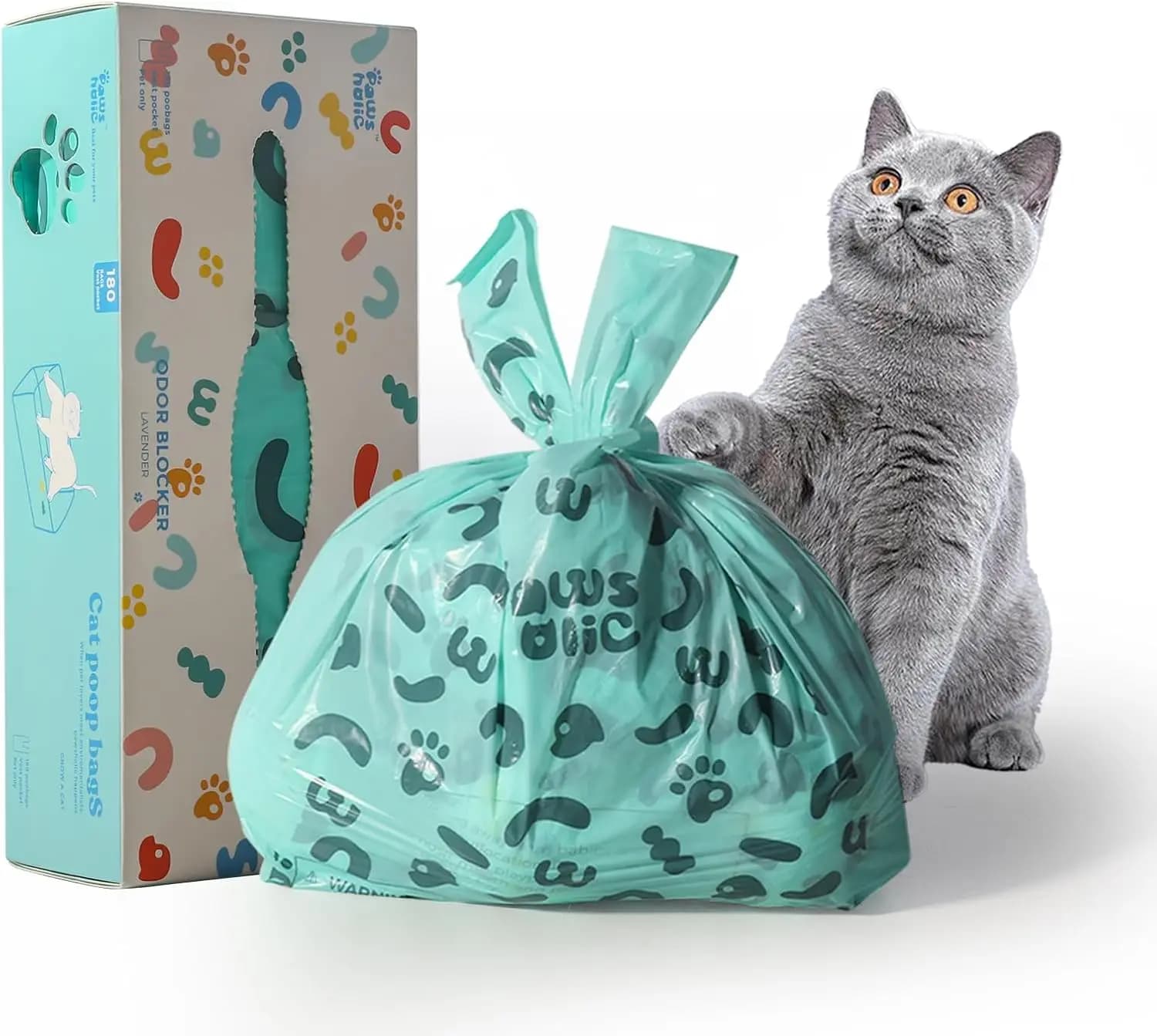 Sacchetti per Rifiuti di Animali Domestici in Amido di Mais, a Prova di Perdite e Extra Spessi, Profumati alla Lavanda, Confezione da 180