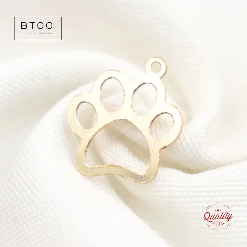Ciondolo con artiglio di cane riempito in oro 14 carati per la creazione di gioielli fai-da-te - Accessori resistenti all'appannamento per bracciali e collane