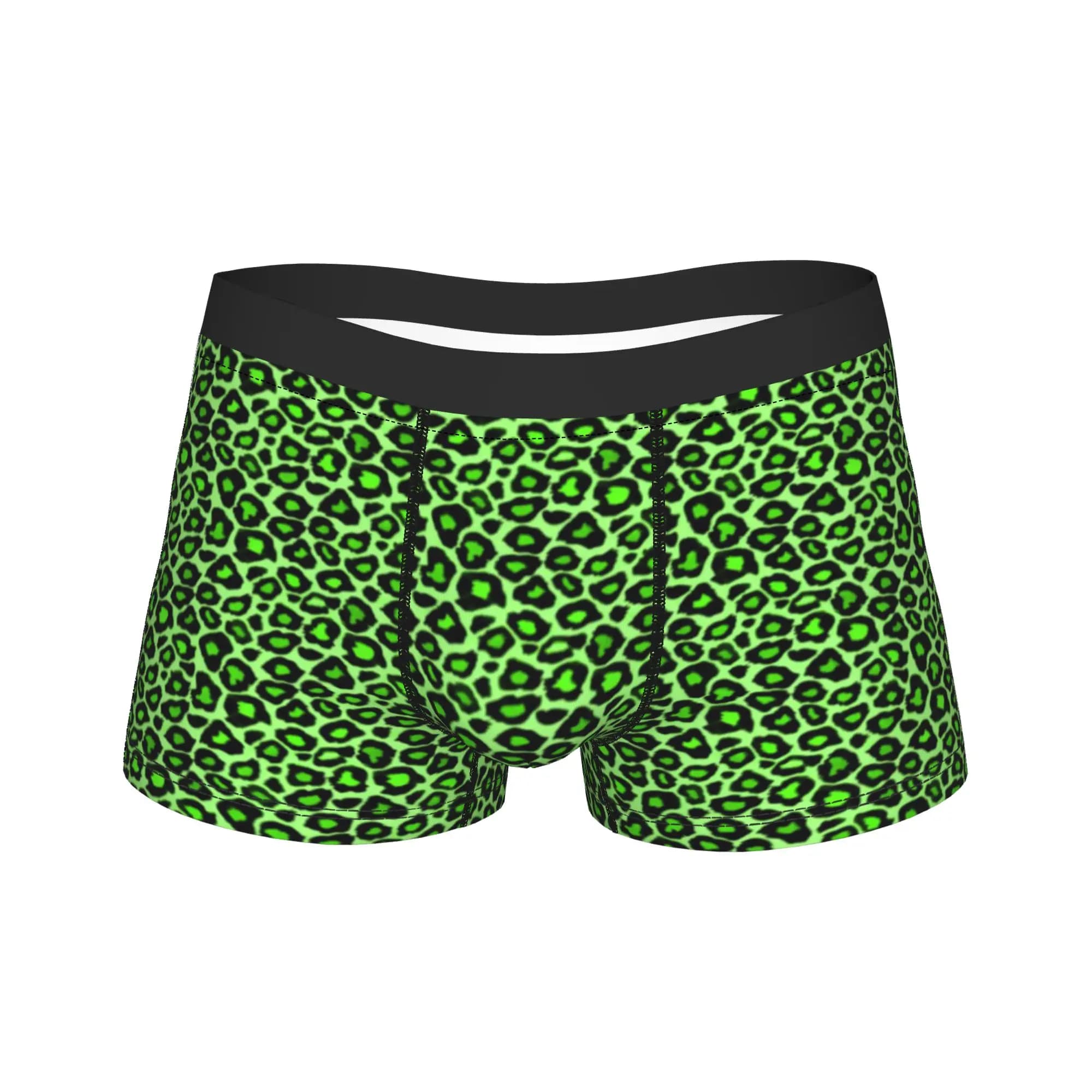 Boxer da Uomo Leopardati Verde Neon, Sexy e Trendy, Comodi e Unici, Idea Regalo