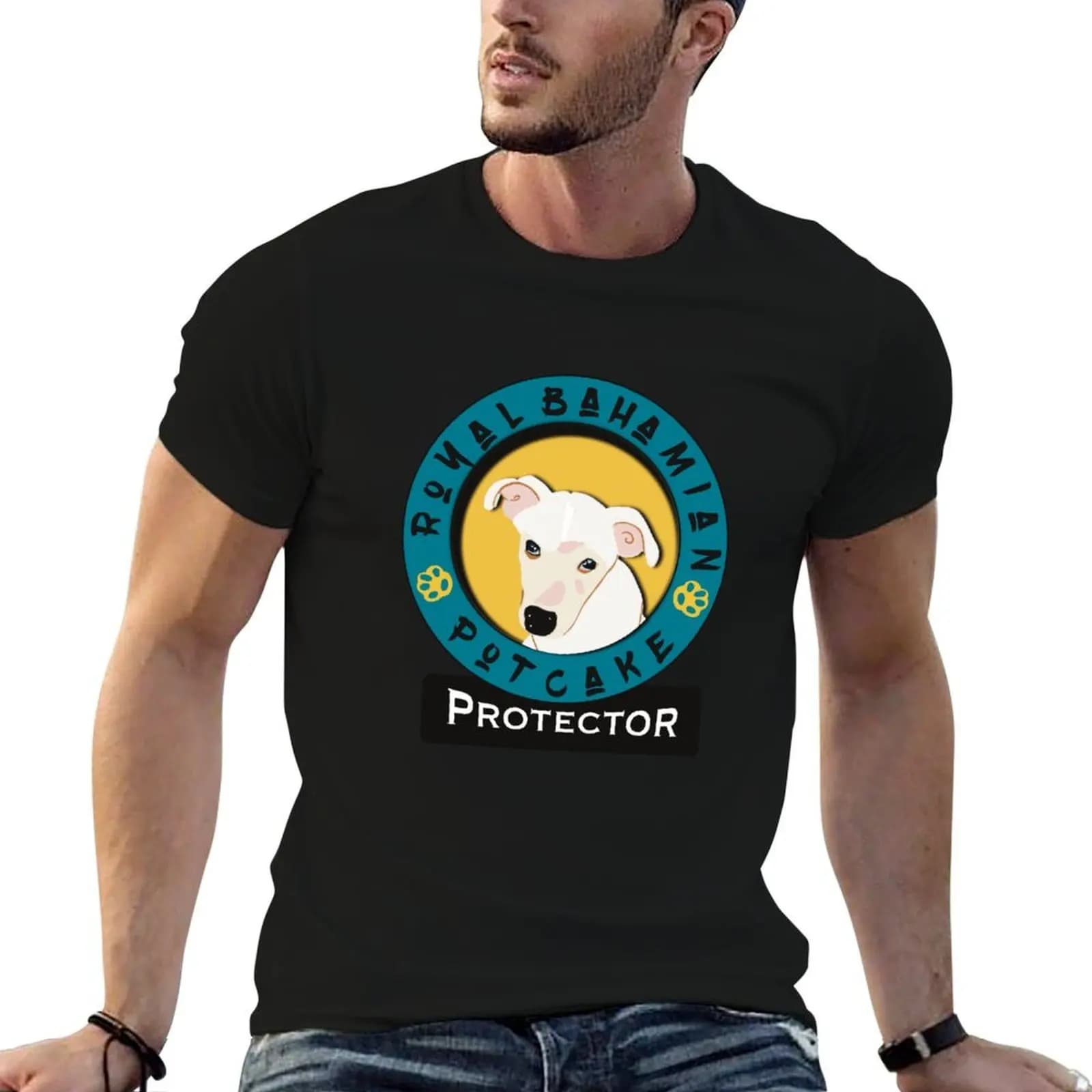 T-shirt Potcake dal design personalizzato, t-shirt da uomo, t-shirt in cotone, t-shirt firmate