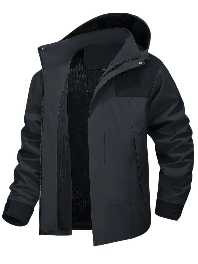 Giacca Antipioggia da Uomo Oversize, Impermeabile, Leggera, Sportiva con Cappuccio, per Escursionismo e Arrampicata