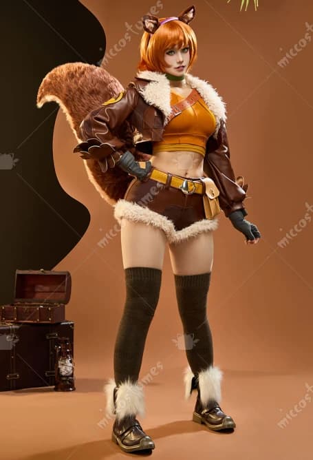 Costume da Cosplay Rival Girl di Miccostumes per Donna, Gilet e Pantaloncini con Giacca e Coda, Costume per Halloween