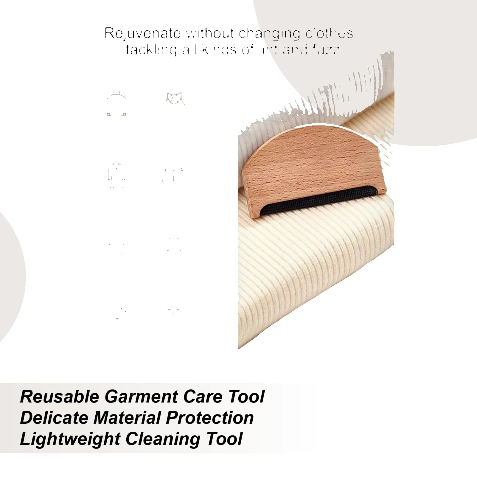 Levapelucchi Raschietto lavabile in legno Rasoi per maglioni per rimuovere pilling per abbigliamento Maglione Capelli per animali Cappotto in tessuto Rimozione detriti