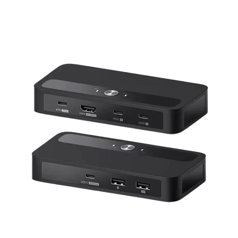 Switcher due in uno, due uscite, docking station di tipo C, tastiera USB, mouse, monitor 4K