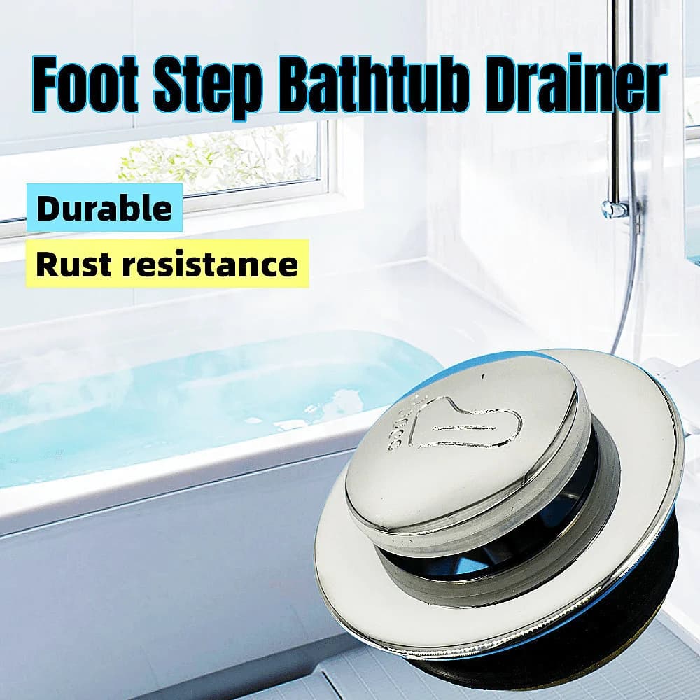 Scarico per bagno a rotazione in rame da 42 mm con pedale, tappo di scarico per lavabo, raccordi per tubi in rame