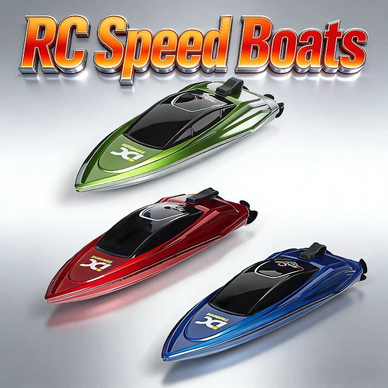 Mini Barca RC Portatile 2.4G Impermeabile con Telecomando, Giocattolo per Bambini, Gioco d'Acqua all'Aperto per Piscina e Lago
