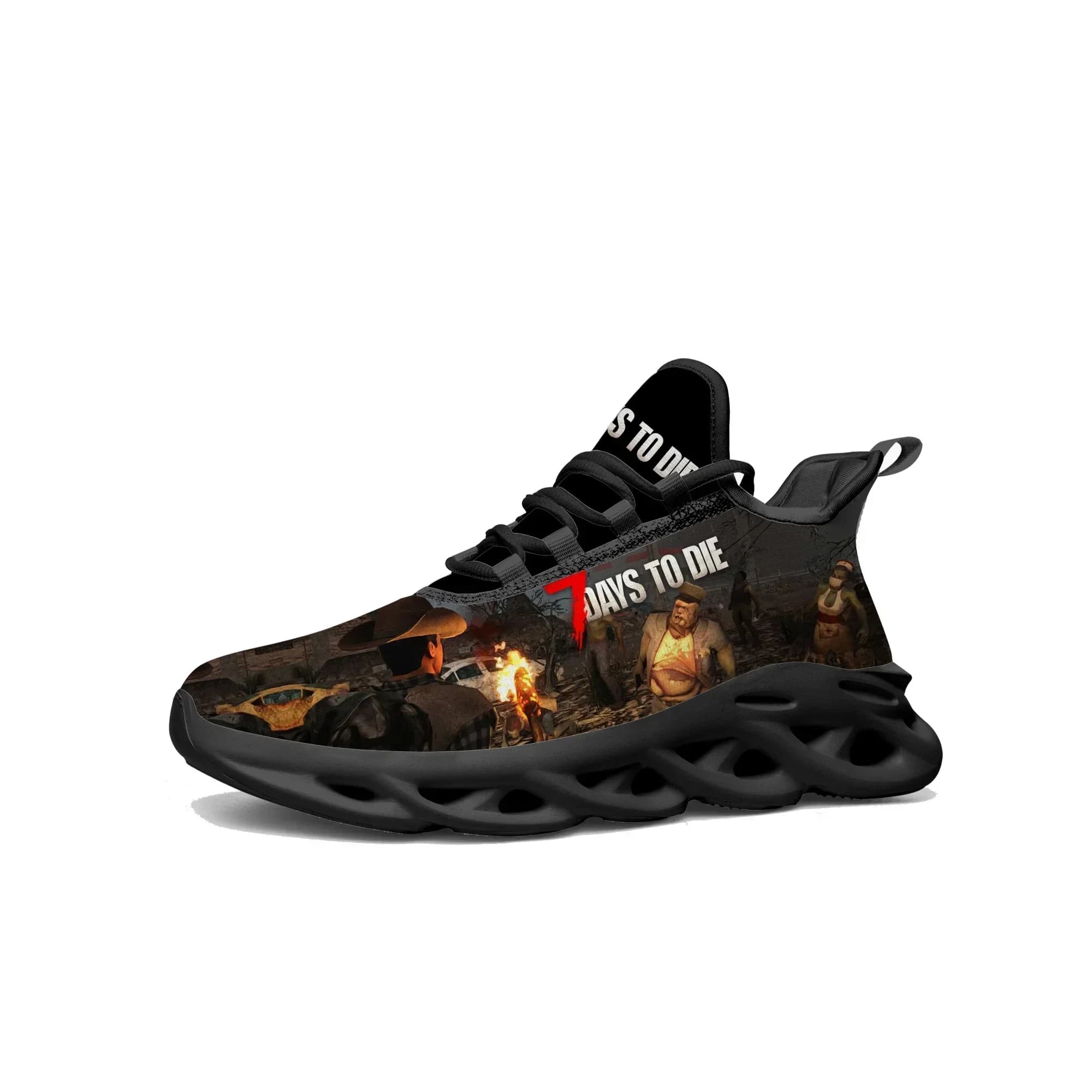 Anime Cartoon Game 7 Days To Die Flats Sneakers Scarpe da corsa sportive da uomo e da donna Scarpe con lacci su misura