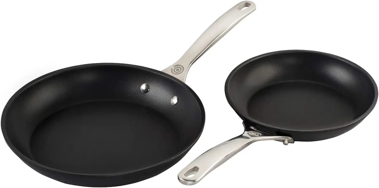 Professional non-stick cookware set, 2-piece pans (8" and 10") for uniform heating and easy cleaning