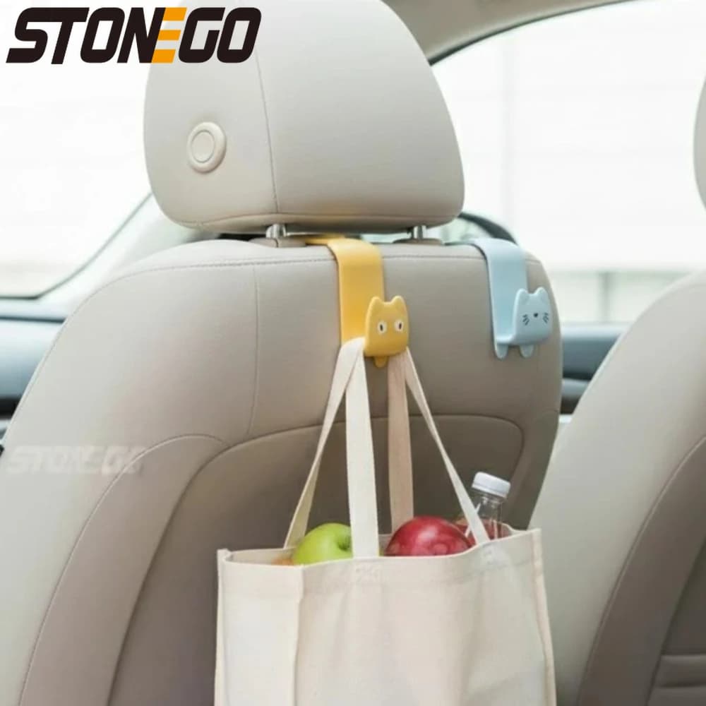 Organizzatore per Sedile Posteriore Auto con Ganci, Soluzione di Stoccaggio per Borse della Spesa, Borsette, Ombrelli, Interni Veicolo